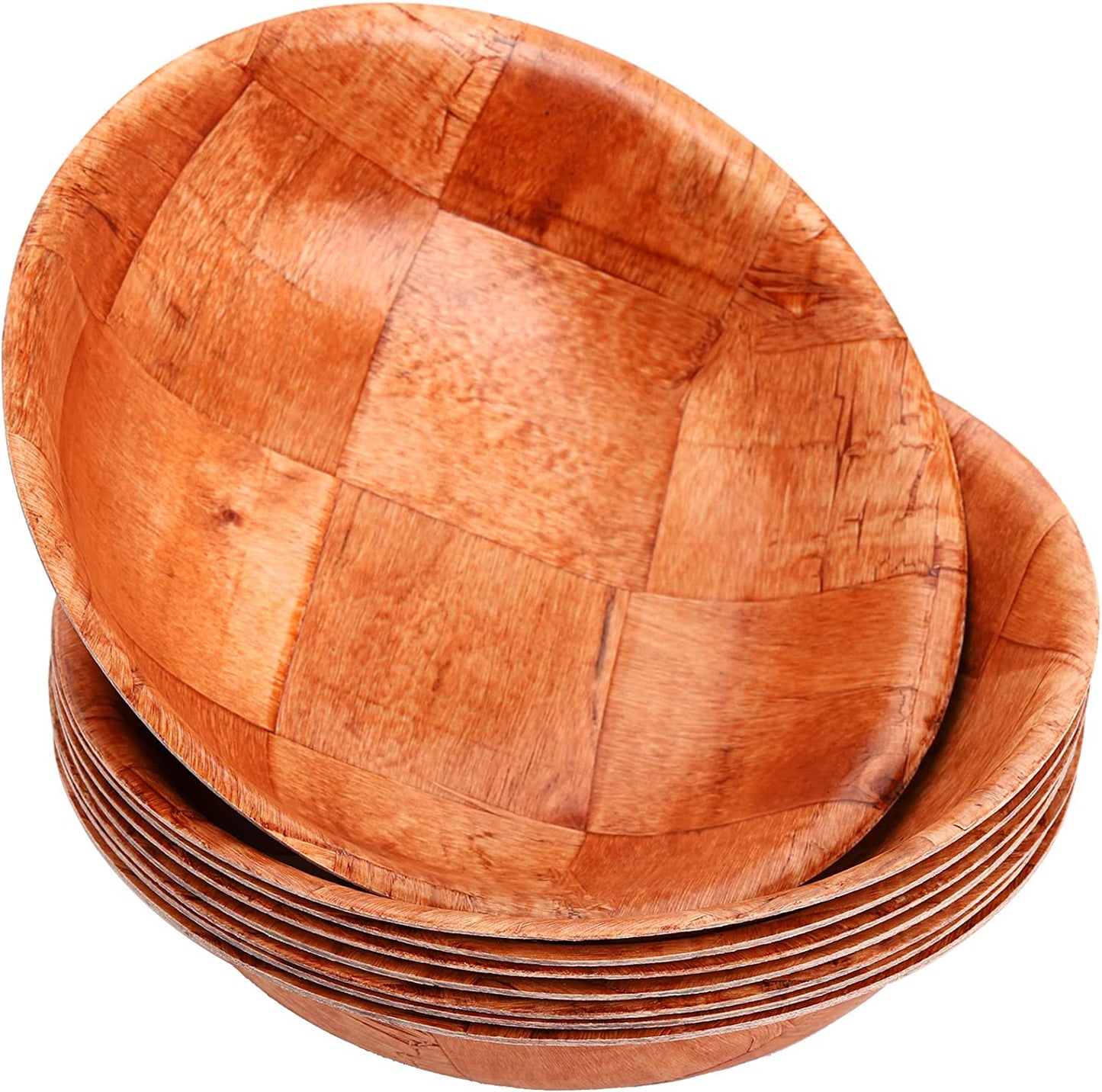 Apollo Woven Wood Bowl 20 cm Lightweight Sturdy Tableware Aesthetic X 1