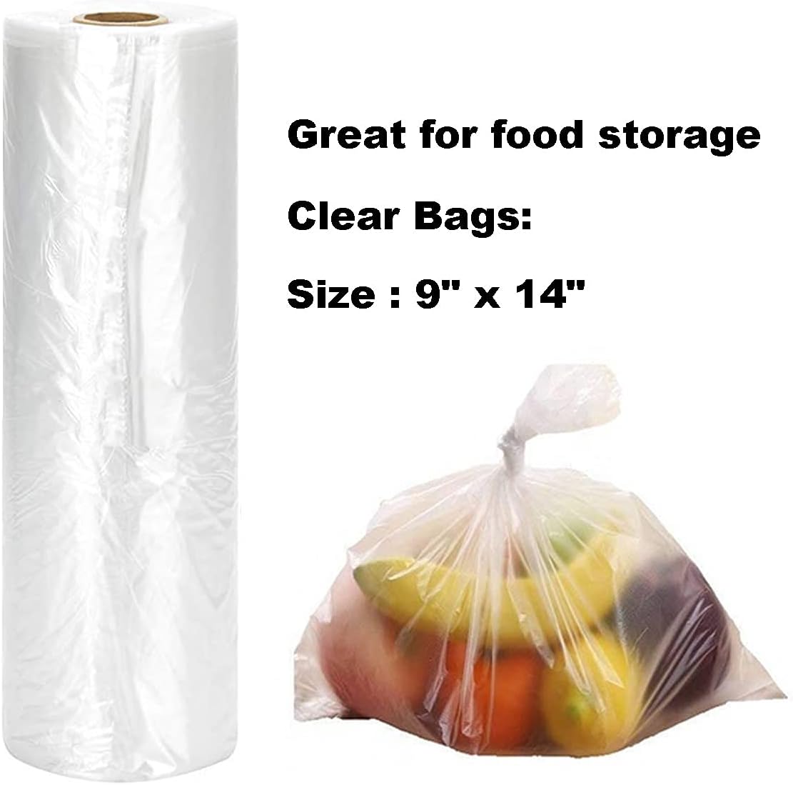 Clear Plastic Sandwich Bags Roll - Durable, Air-Tight Food Storage Bags for Fruits, Vegetables, Sandwiches - Freezer Safe, Leak-Proof, Disposable Bags Organiser Containers Kitchen