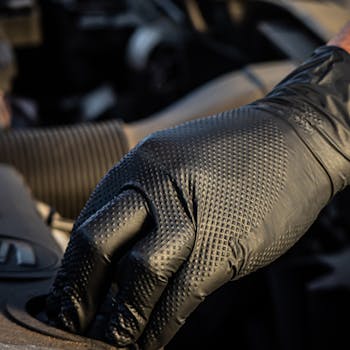 Heavy Duty Textured Disposable Nitrile Examination Gloves Cleaning Kitchen / garage / mechanic