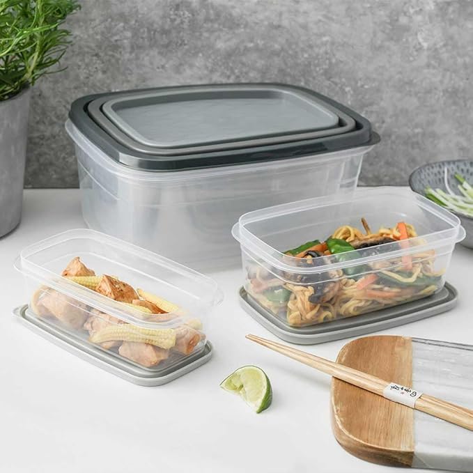 Premium Emerald Nesting Storage Containers Set - 6 Sizes (0.25L, 0.45L, 0.80L, 1.35L, 2.10L, 3.30L) Dishwasher, Microwave, and Freezer Safe