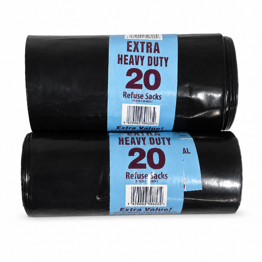 20 Extra Heavy Duty Black Refuse Sacks