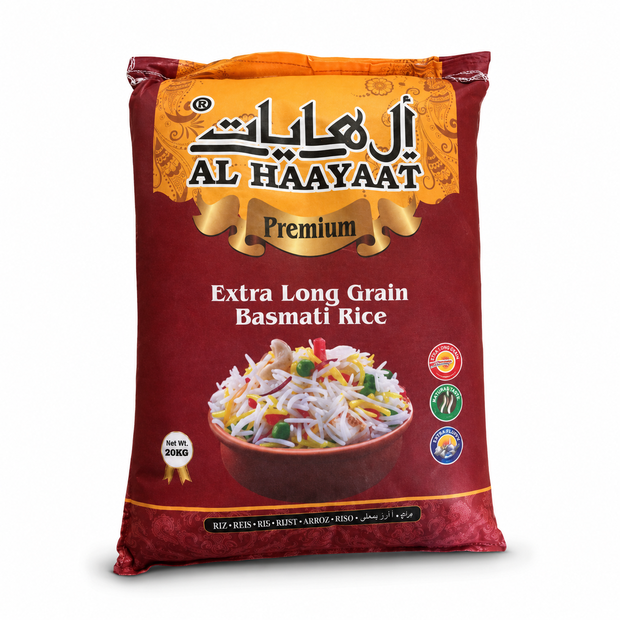 Buy Alhaayaat Premium Extra Long Basmati Rice 20kg online in the UK - Alhaayaat | Rice