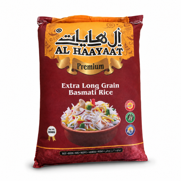 Alhaayaat Premium Extra Long Basmati Rice 20kg