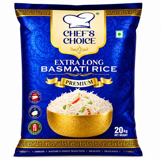 Buy Chef's Choice Extra Long Basmati Rice 20kg online in the UK | Rice and flour