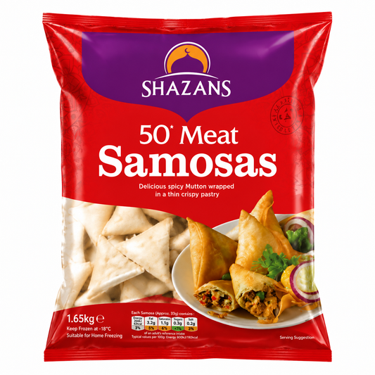 Buy Shazan Meat Samoosa 50p 1.65kg online in the UK | Frozen from Al Haayaat