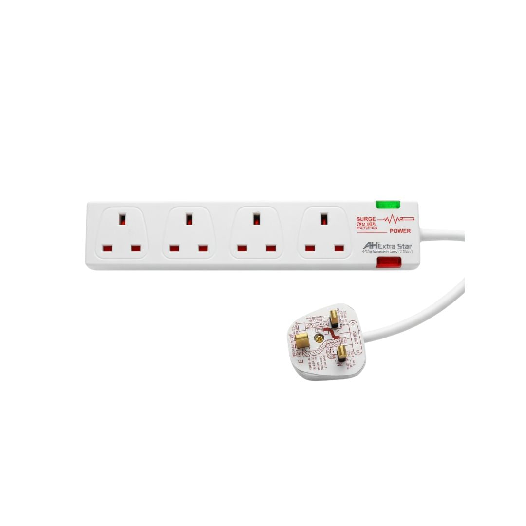 Extra Star Extension Lead 4 Way 2 meter