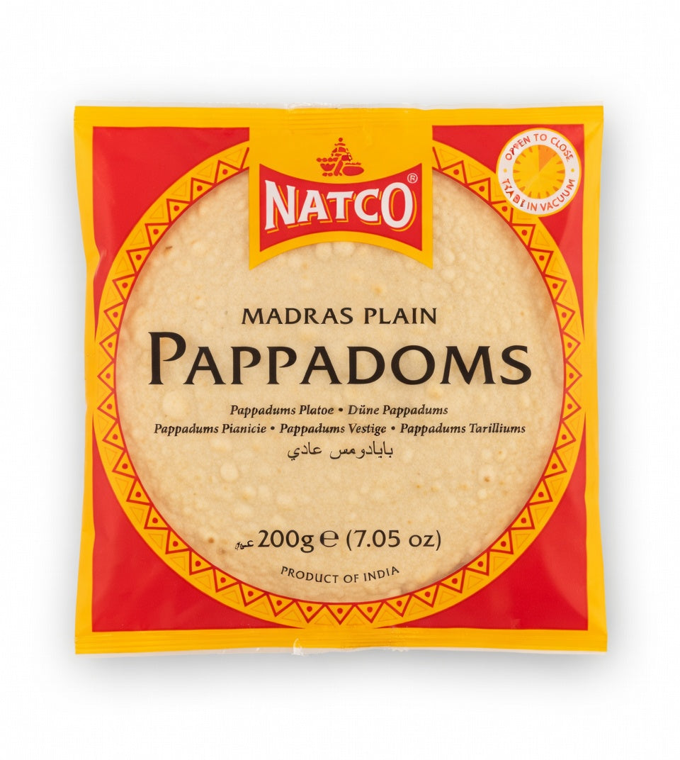 Natco Madras Plain Papadoms – Orange