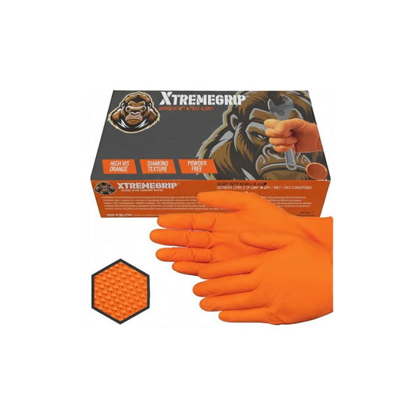 Orange Grip Powder Free Gloves – X Large