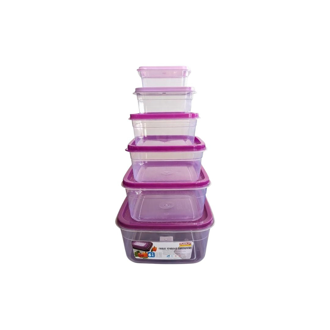 Premium Emerald Nesting Storage Containers Set - 6 Sizes (0.25L, 0.45L, 0.80L, 1.35L, 2.10L, 3.30L) Dishwasher, Microwave, and Freezer Safe