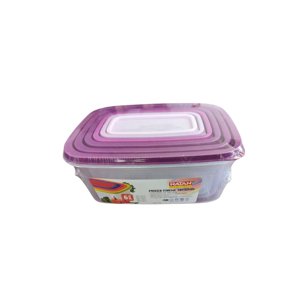 Premium Emerald Nesting Storage Containers Set - 6 Sizes (0.25L, 0.45L, 0.80L, 1.35L, 2.10L, 3.30L) Dishwasher, Microwave, and Freezer Safe