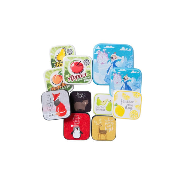 Lunch Food Fun Box Square 4pc Containers Set for Office Use - Lunch Boxes, Tableware